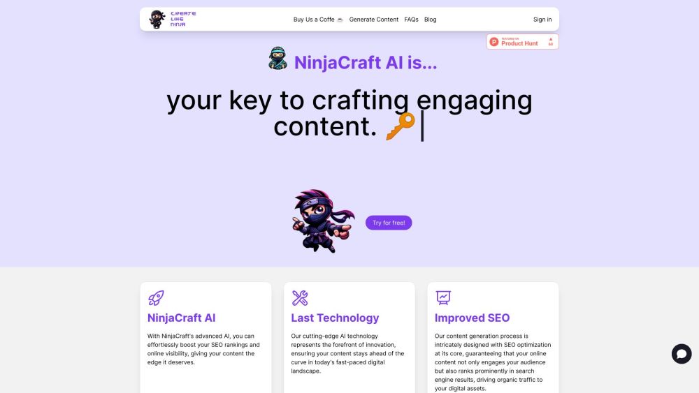 Create Like Ninja website screenshot